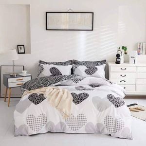 Dreamfields Double Twin Hearts Quilt Doona Duvet Cover Set