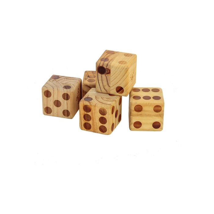 Wooden Dice Set 9cm Diameter With Scorecard Book