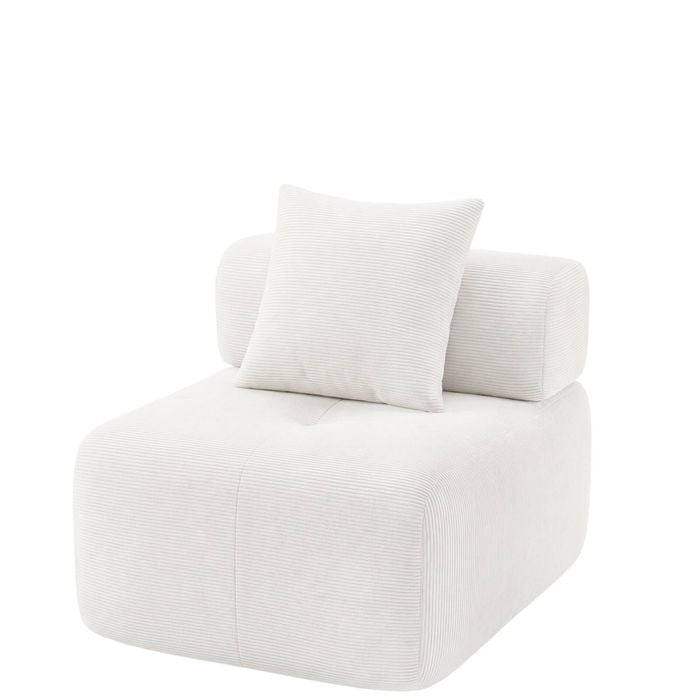 Advwin Armless Sofa Chair Corduroy Modular Foam Cloud Sofa Lounge Compressed Couch No Assembly Beige