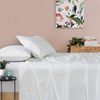 Gioia Casa Vintage Washed 100% Cotton Soft Breathable Sheet Set - White - King Single