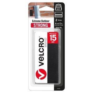 VELCRO Brand 50mm x 10cm Black  Extreme Outdoor Strip - 2 Pack