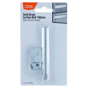Taskmaster 100mm Satin Chrome Surface Bolt