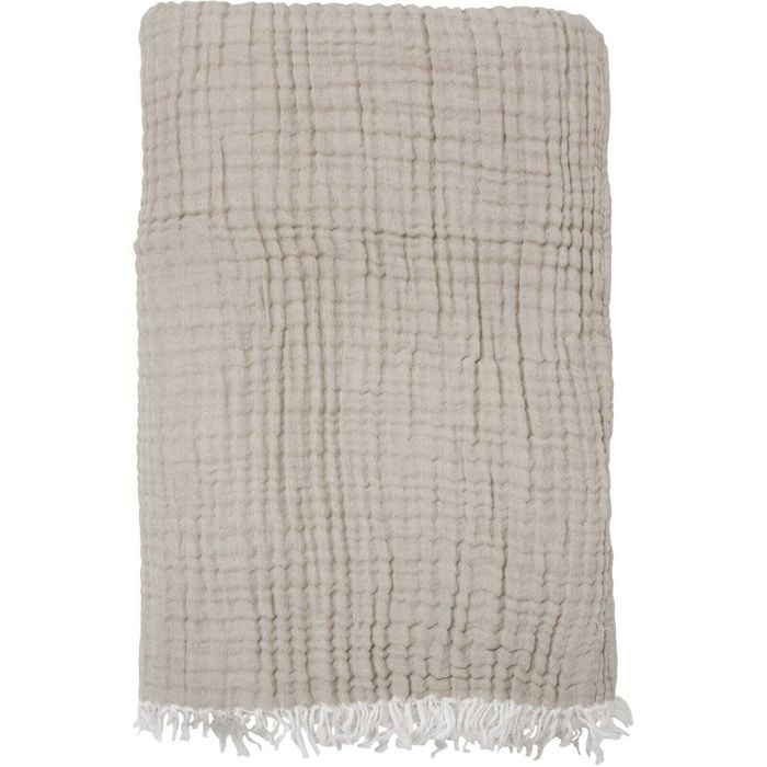 LVD Stonewashed 6 Layered Cotton Muslin Throw Blanket 150x250cm Natural
