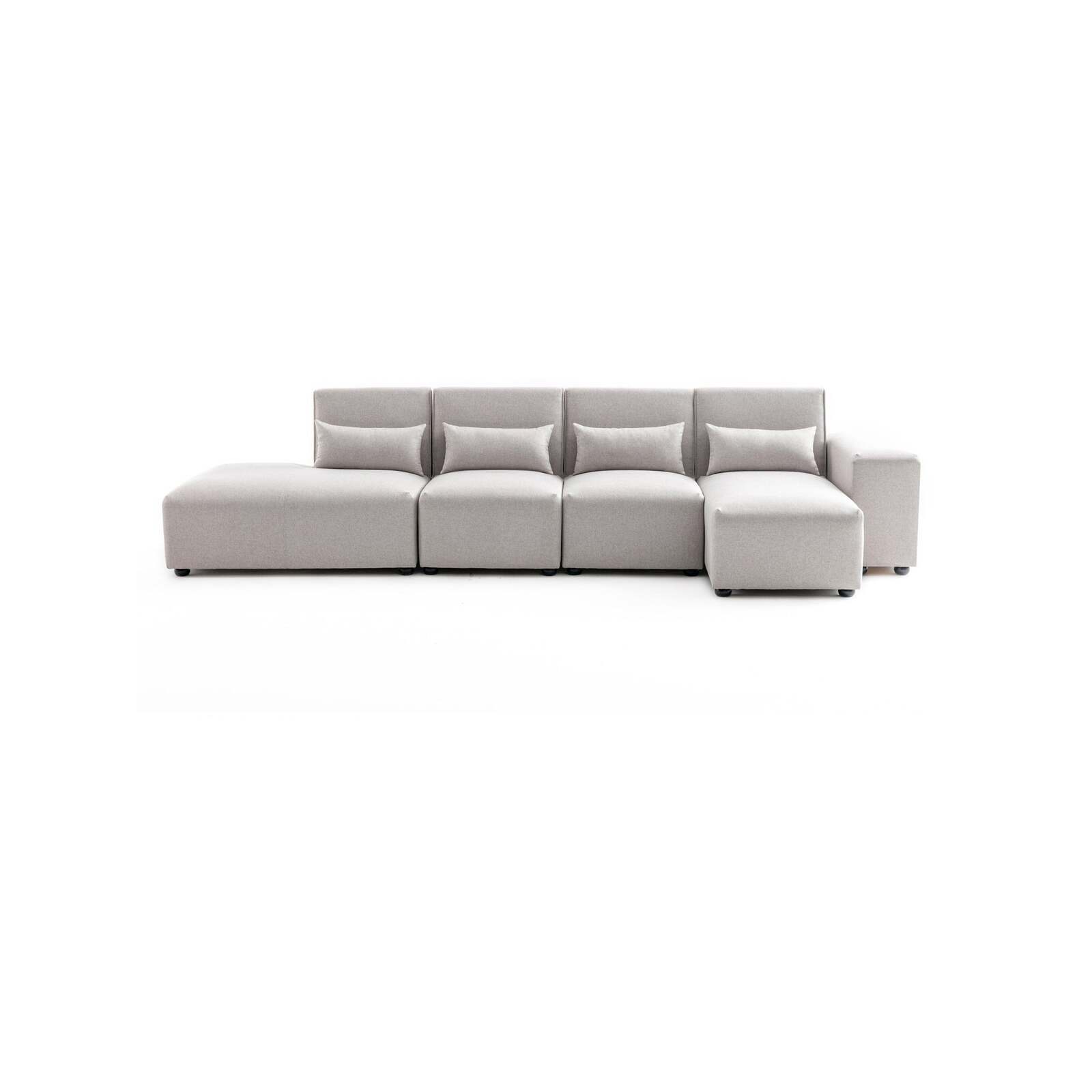 Foret 5 Seater Corner Lounge Sofa Set Beige Bunnings Australia