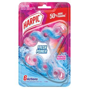 Harpic Fresh Power Tropical Blossom Toilet Cleaner Block - 2 Pack