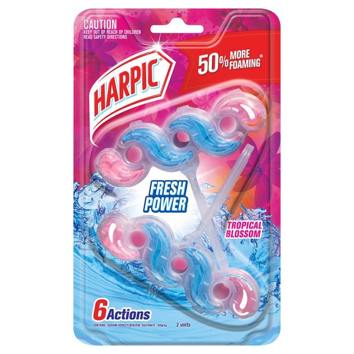 Harpic Fresh Power Tropical Blossom Toilet Cleaner Block - 2 Pack