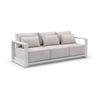 Whitehaven 3 Seater Outdoor Aluminium Lounge White & Sandstone Olefin Cushions