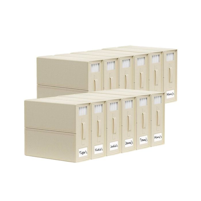 Kitchee 10x Foldable Bed Sheet Storage Box - Linen + Closet Organiser Beige
