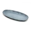 St. Clare Oval Plate Glazed Ceramic 35x17cm Reactive Blue