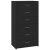 vidaXL Sideboard with 6 Drawers Black Engineered Wood Storage Home Organiser