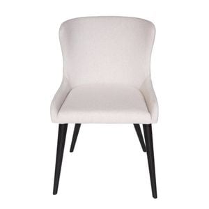 SK Designer Living | Osaka Upholstered Dining Chair | Black Legs - Ivory Fabric
