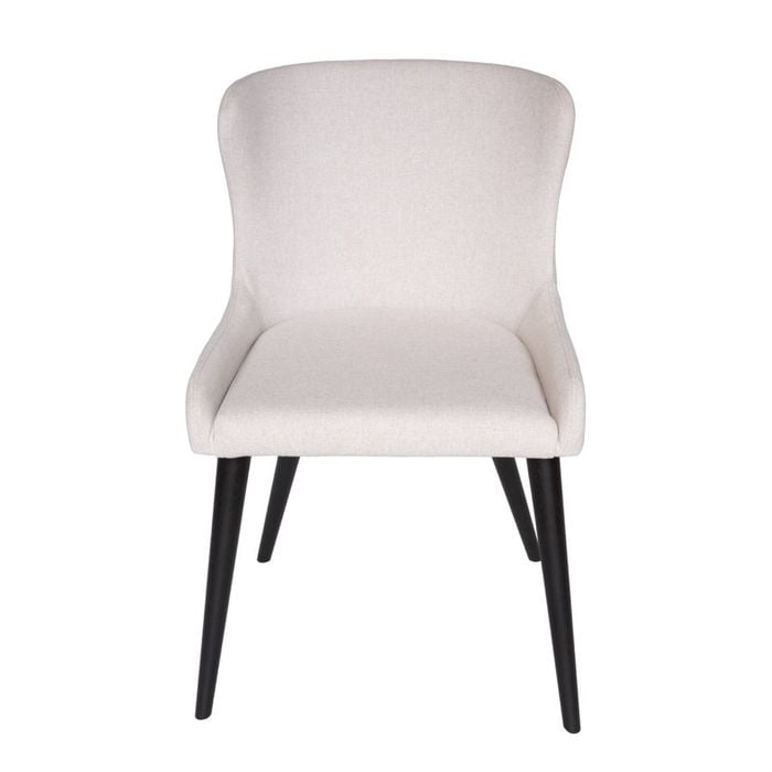 SK Designer Living | Osaka Upholstered Dining Chair | Black Legs - Ivory Fabric