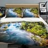 3D River Leaves 255 Bed Pillowcases Quilt King Size