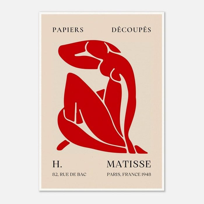 Galrie Papiers Découpés H. Matisse Print Red Silhouette (1948) Elegant for your Home, Poster Only, 50 x 70cm (20 x 28inch)