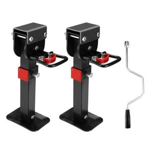 2x 400mm Corner Legs Drop Down W/handle Steel Base 1200lbs