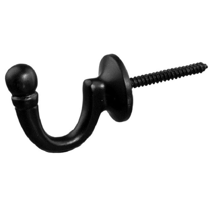 Windoware Barcelona Tieback Hook Black 40mm