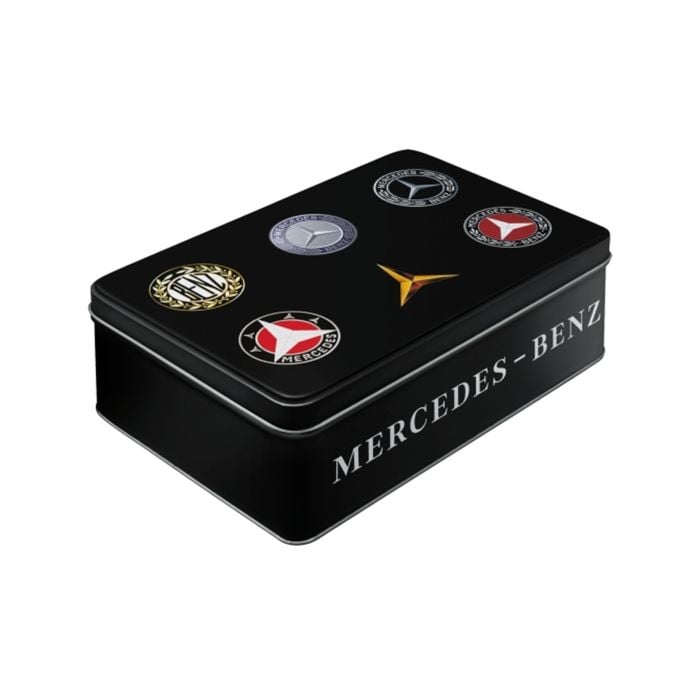 Nostalgic-Art Flat Tin Mercedes-Benz Logo Evolution