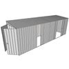 Build-a-Shed 1.5 x 6 x 2m Single and Double Sliding Side Door Skillion Shed - Zinc
