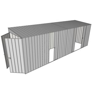 Build-a-Shed 1.5 x 6 x 2m Single and Double Sliding Side Door Skillion Shed - Zinc