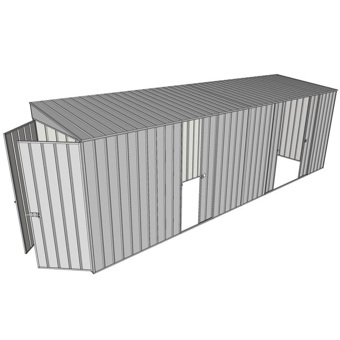 Build-a-Shed 1.5 x 6 x 2m Single and Double Sliding Side Door Skillion Shed - Zinc