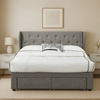 Big Lot Dark Grey Hannah Bed Frame with Storage Drawers - Dark Grey, King