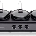 Westinghouse  3-Pot 2.5L Slow Cooker Stainless Steel Pot Cookware - Black