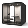 Focuspod Meet Acoustic Meeting Pod — 4 Person Large Soundproof Meeting Room (black)