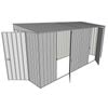 Build-a-Shed 1.5 x 4.5 x 2m Dual Single Hinged Side Door Skillion Shed - Zinc