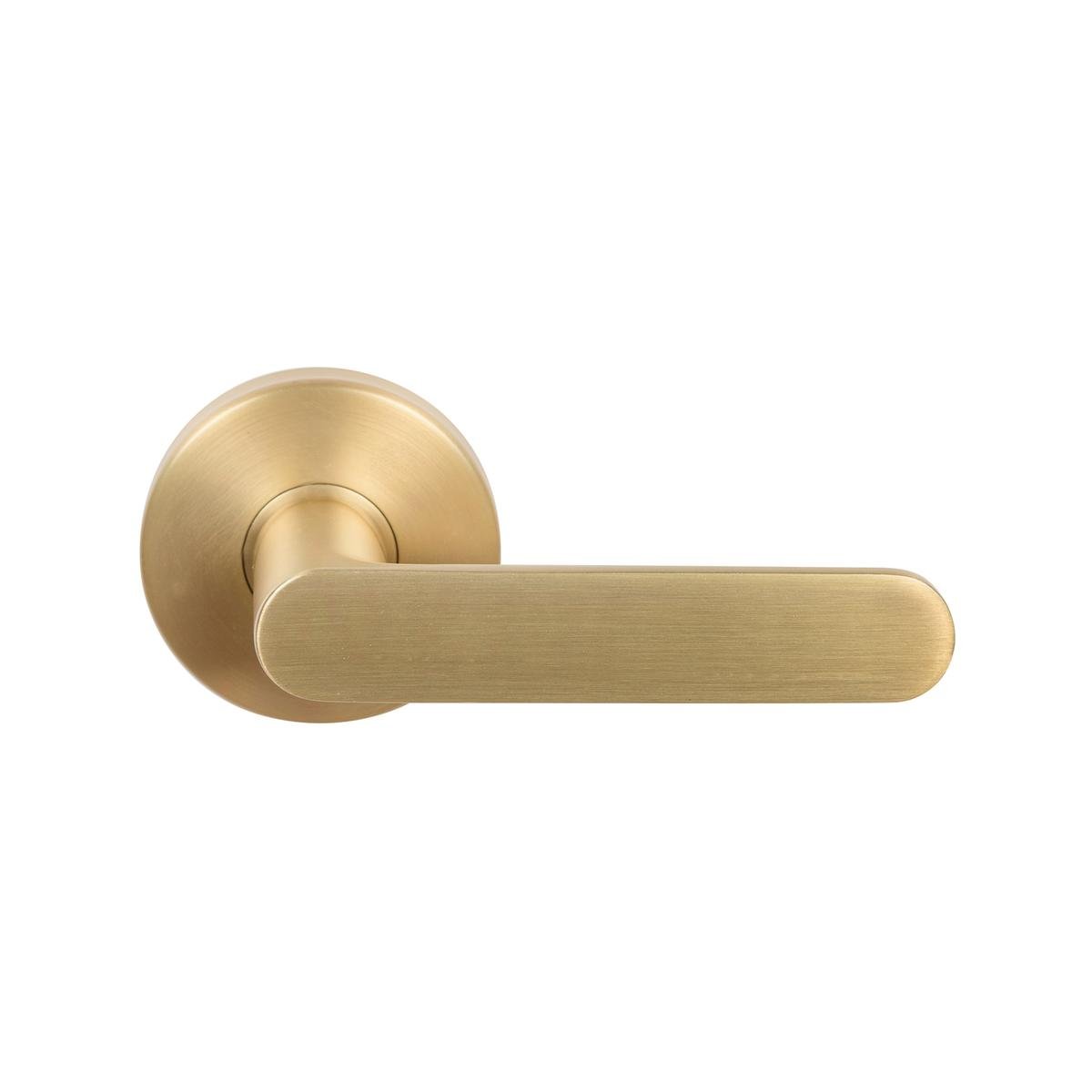 Ikonic Oslo Brushed Brass Passage Lever Set - Bunnings Australia