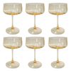 6PK Urban Tillie Coupe Champagne Cocktail Drinking Glass 365ml 16cm Yellow