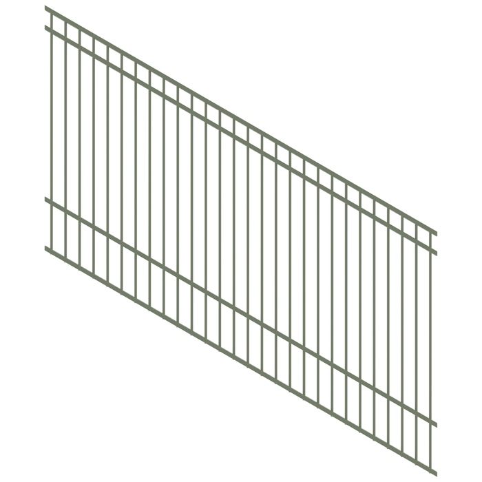 ProtectorAl 1201-2400W x 1200H Pale Eucalypt DTR All Up Pool Fence Panel Raked 16-30º