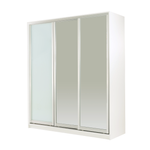 Bedford 1717mm White 3 Door Sliding Robe Bundle with 2 Mirror and 1 White Glass Doors
