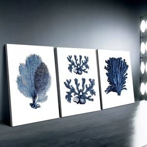 3 Set of Marine Plants  Print 100% Australian Made 3 x 40x60cm  (Stretched)