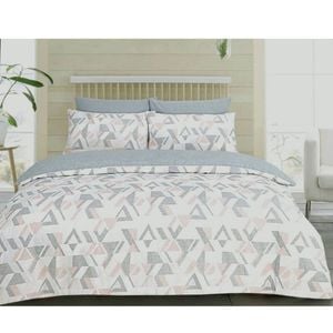 Bloomington Funky Geo Blush Polyester Cotton Quilt Cover Set King