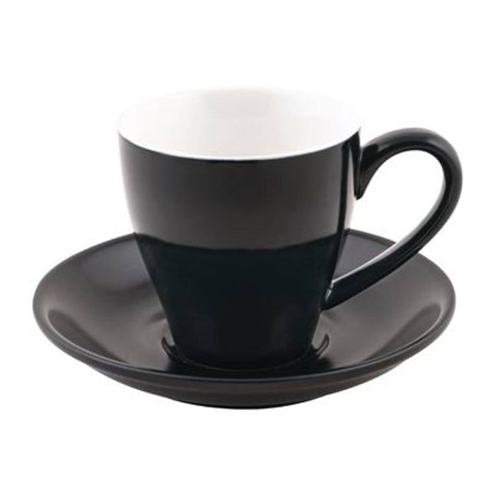 Bevande Cappuccino Cup Raven Matte Black Porcelain 200ml 6 Pack