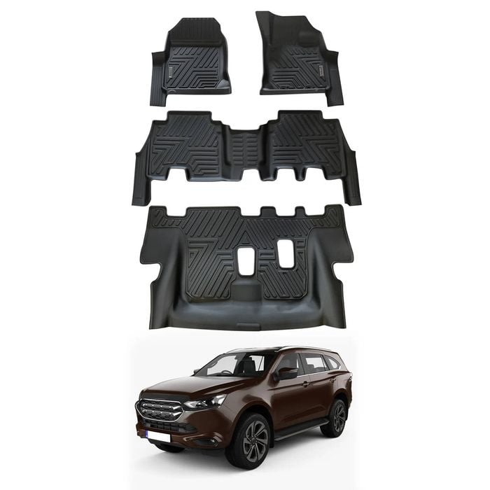 AUSGO 3-Row Set Car Floor Mats for ISUZU MUX MU-X 2021-Onwards Floor Liners