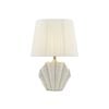 Tsai Cove Table Lamp, Folded Fabric Shade With Shadow Pattern Shell-shape White