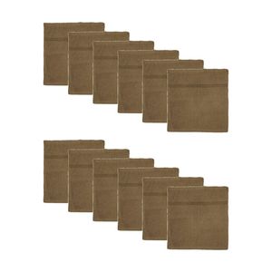 12PK Capri Soft Absorbent Facewash Bathroom Washcloth Towel 30x30cm Brown