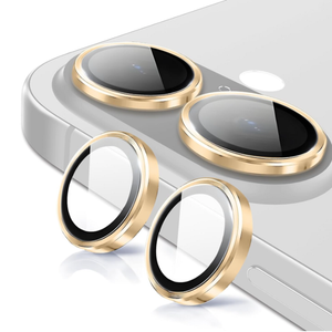 Metal Camera Lens Glass Individual Eagle Protector Cover - For Apple iPhone 16 / 16 Plus (2pcs) - Gold