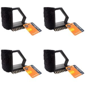 4PK Topchef 3-In-1 Multi Surface Barbeque Cleaning Brush 15cm Black