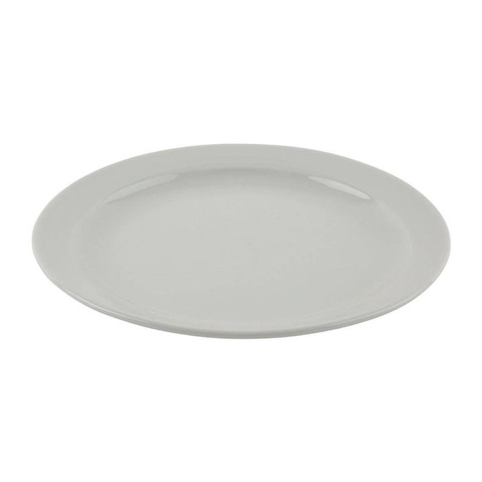 Olympia Plates Athena Narrow Rimmed 12 Pack 226mm White Ceramic Commercial Dinnerware