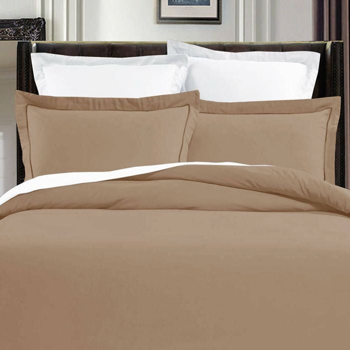 Grand Aterlier Pima Cotton Khaki Quilt Cover Set Queen