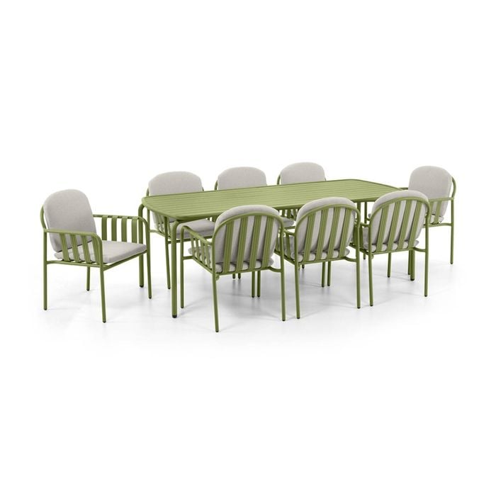 Mornington Outdoor 2.2m Rectangle Dining Setting with 8x Chairs Seagrass