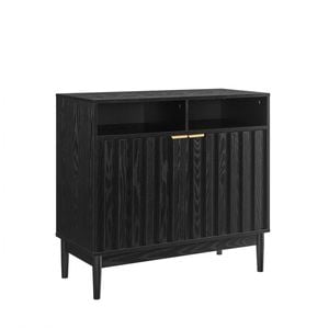 Maestro Furniture Tenjin Wooden 2-Door Sideboard Buffet Unit Storage Cabinet Black