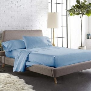 Luxor Double Sky Color 1000TC 100% Cotton Fittd Sheet Flat Sheet Pillowcase Set