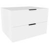 Lugna 512 x 750 x 580mm White 2 Drawer Storage Cabinet - White