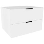 Lugna 512 x 750 x 580mm White 2 Drawer Storage Cabinet - White