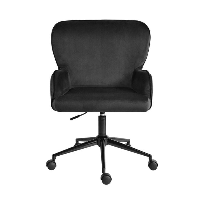 La Bella Black Desk Armchair - Home Office Swivel Chair Adjustable Height Seat PLUME