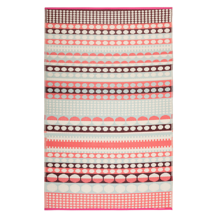 Fab Habitat 120x179cm Multi Coloured Pink Rovaniemi Scandinavian Recycled Plastic Outdoor Rug