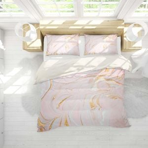 3D Pink Marble Texture Quilt Cover Set Bedding Set Pillowcases 105